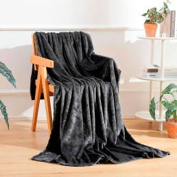 Уцінка! Плед однотонний темно-сірий Love You