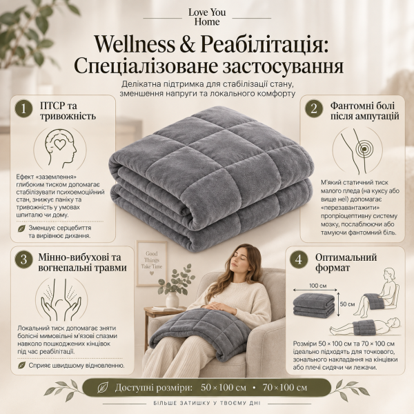 Отягощенный плед 70×100 см 3кг