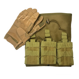 Комплект сумок для магазинів AK/AR та рукавички тактичні повнопалі UADefence