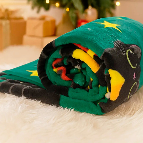 Плед фліс Зірки і котики 150x200 см Love You