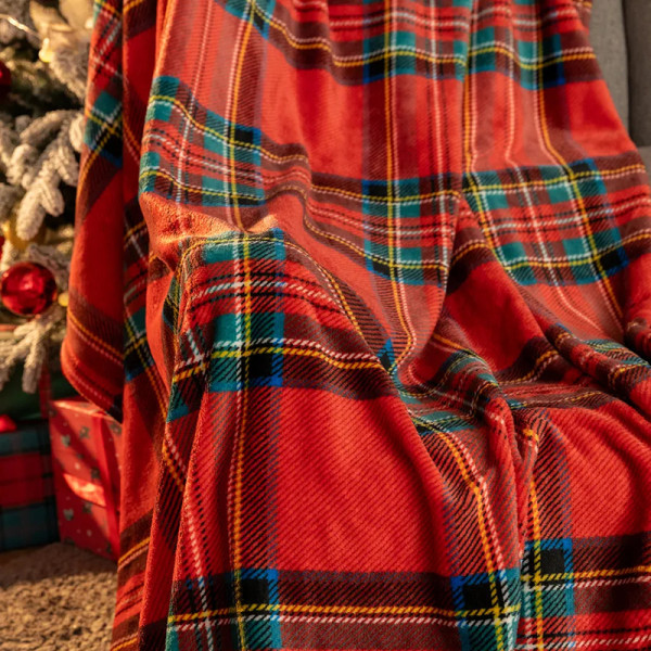 Плед фліс Класична клітинка 150x200 см Love You