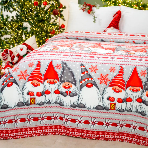 Плед фліс Новорічні гномики 150x200 см Love You