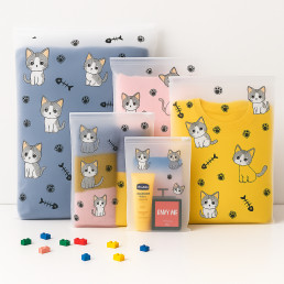 Набор пакетов для хранения со слайдер-замком "Котики", 10 шт - 40×50 см LoveYouHome