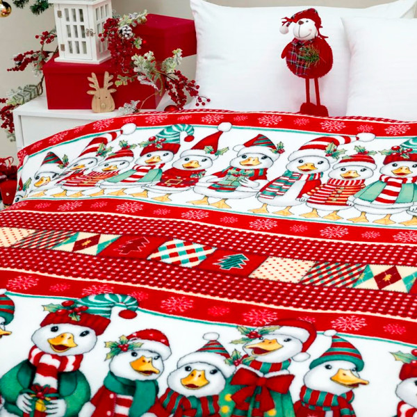 Плед фліс Святкові каченята 150x200 см Love You