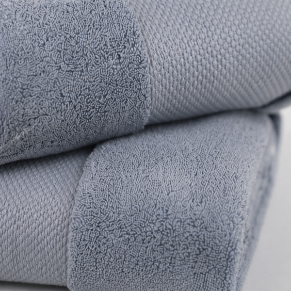 Рушник махровий однотонний сіро-блакитний LoveYouHome