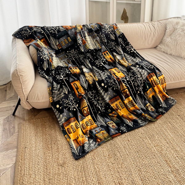 Плед фліс Зимове містечко 150x200 см Love You