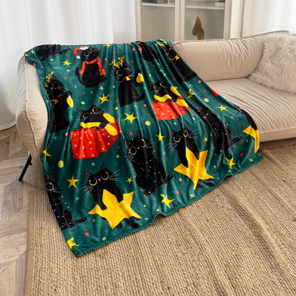 Плед фліс Зірки і котики 150x200 см Love You