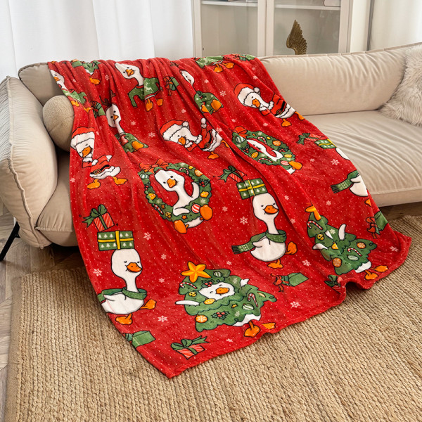 Плед фліс Новорічні гусенята 150x200 см Love You