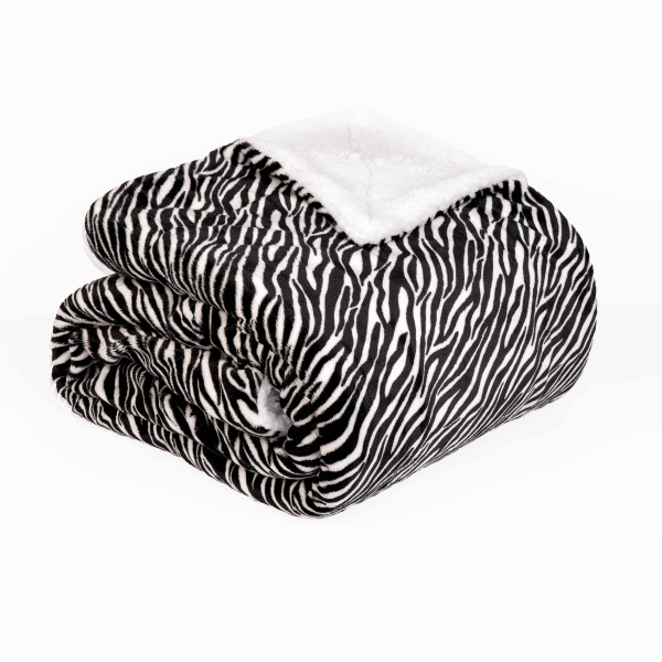 Плед флісовий Sherpa Зебра двосторонній Love You