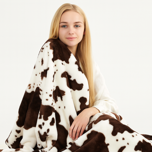 Плед флісовий Sherpa Корівка двосторонній Love You