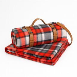 Плед тревел легкий флісовий Шотландський затишок з ременем Love You