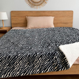 Плед флісовий Sherpa Зебра двосторонній Love You