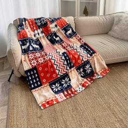 Набір із двох пледів фліс Нордична мозаїка 150x200 см Love You