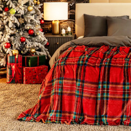 Плед фліс Класична клітинка 150x200 см, 2 шт Love You