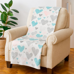 Набір із двох легких флісових пледів Ніжні серця 150x200 см Love You