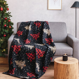 Набір із двох легких флісових пледів Святкові ялинки 150x200 см Love You