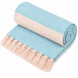 Рушник-пештемаль бавовняний для дому та відпочинку 100х180 см бірюзовий LoveYouHome