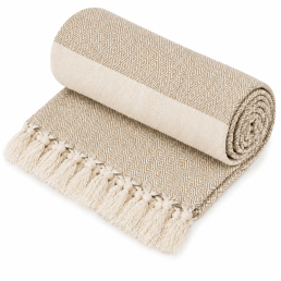 Рушник-пештемаль бавовняний для дому та відпочинку 100х180 см кавовий LoveYouHome