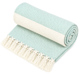 Рушник-пештемаль бавовняний для дому та відпочинку 100х180 см м'ятний LoveYouHome