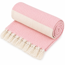 Рушник-пештемаль бавовняний для дому та відпочинку 100х180 см рожевий LoveYouHome