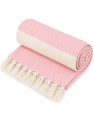 Рушник-пештемаль бавовняний для дому та відпочинку 100х180 см рожевий LoveYouHome