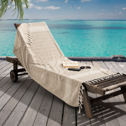 Рушник-пештемаль бавовняний для дому та відпочинку 100х180 см бежевий LoveYouHome