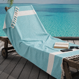 Рушник-пештемаль бавовняний для дому та відпочинку 100х180 см бірюзовий LoveYouHome