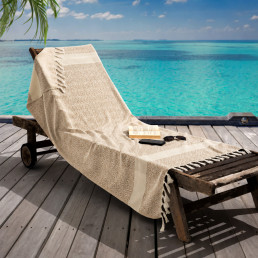 Рушник-пештемаль бавовняний для дому та відпочинку 100х180 см кавовий LoveYouHome