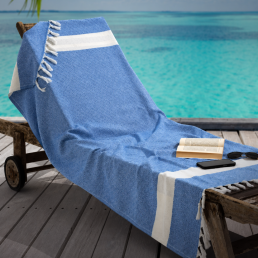 Рушник-пештемаль бавовняний для дому та відпочинку 100х180 см синій LoveYouHome