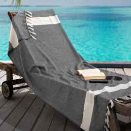 Рушник-пештемаль бавовняний для дому та відпочинку 100х180 см чорний LoveYouHome