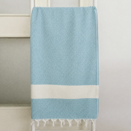 Рушник-пештемаль бавовняний для дому та відпочинку 100х180 см бірюзовий LoveYouHome