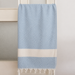 Рушник-пештемаль бавовняний для дому та відпочинку 100х180 см блакитний LoveYouHome