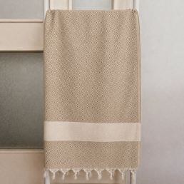 Рушник-пештемаль бавовняний для дому та відпочинку 100х180 см кавовий LoveYouHome