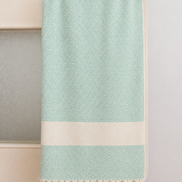 Рушник-пештемаль бавовняний для дому та відпочинку 100х180 см м'ятний LoveYouHome