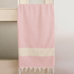 Рушник-пештемаль бавовняний для дому та відпочинку 100х180 см рожевий LoveYouHome