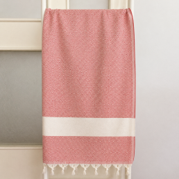 Рушник-пештемаль бавовняний для дому та відпочинку 100х180 см червоний LoveYouHome