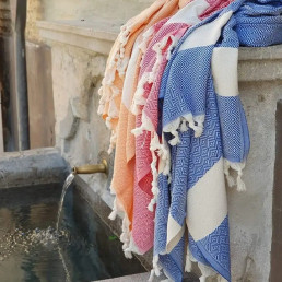 Рушник-пештемаль бавовняний для дому та відпочинку 100х180 см синій LoveYouHome