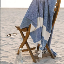 Рушник-пештемаль бавовняний для дому та відпочинку 100х180 см синій LoveYouHome