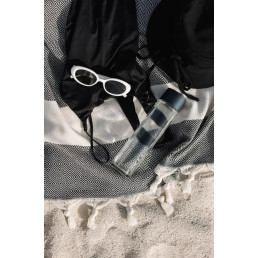 Рушник-пештемаль бавовняний для дому та відпочинку 100х180 см чорний LoveYouHome