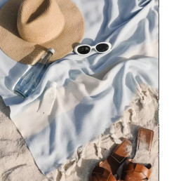 Рушник-пештемаль бавовняний для дому та відпочинку 100х180 см блакитний LoveYouHome