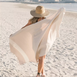 Рушник-пештемаль бавовняний для дому та відпочинку 100х180 см бежевий LoveYouHome