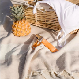 Рушник-пештемаль бавовняний для дому та відпочинку 100х180 см бежевий LoveYouHome