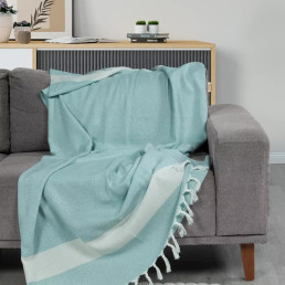 Рушник-пештемаль бавовняний для дому та відпочинку 100х180 см м'ятний LoveYouHome