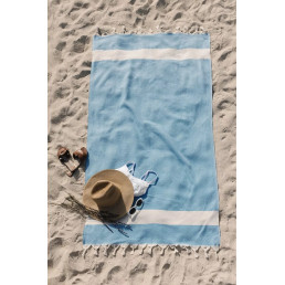 Рушник-пештемаль бавовняний для дому та відпочинку 100х180 см бірюзовий LoveYouHome