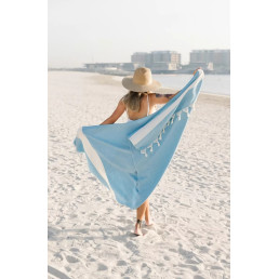 Рушник-пештемаль бавовняний для дому та відпочинку 100х180 см бірюзовий LoveYouHome