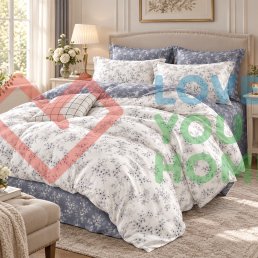 Комплект постільної білизни Love You, 1,5-спальний 160×220, сатин 200TC, Lumi