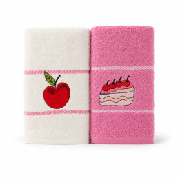 Набір кухонних рушників 2 шт 40x60 см Вишневий торт LoveYouHome