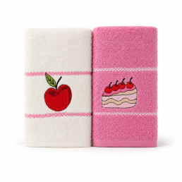Набір кухонних рушників 2 шт 40x60 см Вишневий торт LoveYouHome