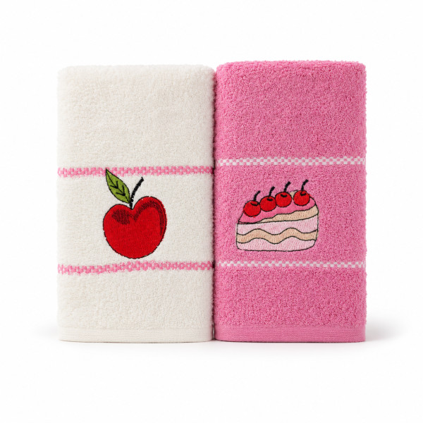 Набір кухонних рушників 2 шт 40x60 см Вишневий торт LoveYouHome